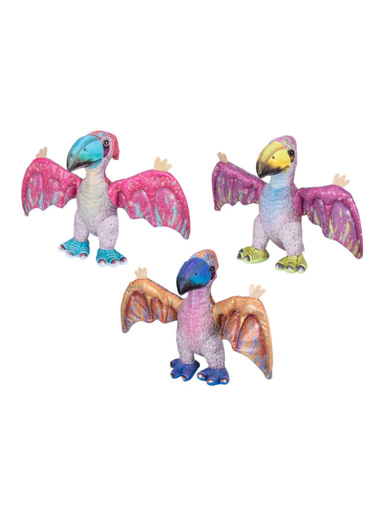 Pterosaur plyšový 23cm stojící 3barvy 0m+