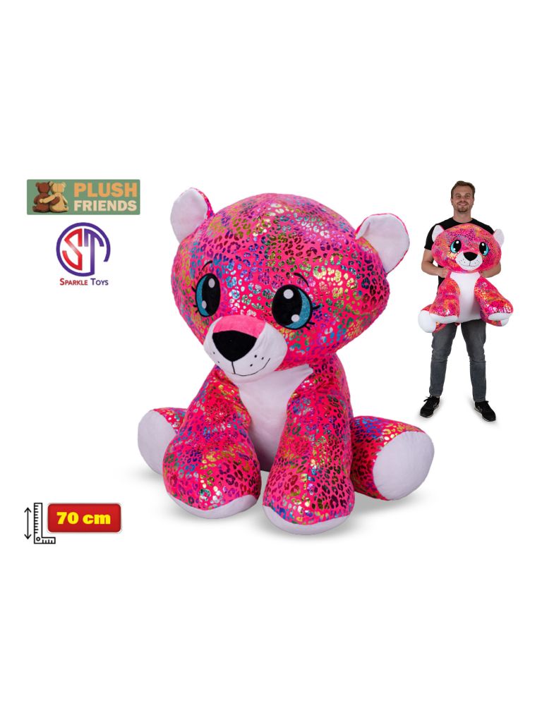 Plush Friends Star Sparkle leopard Rainbow plyšový barevný 70cm sedící 0m+