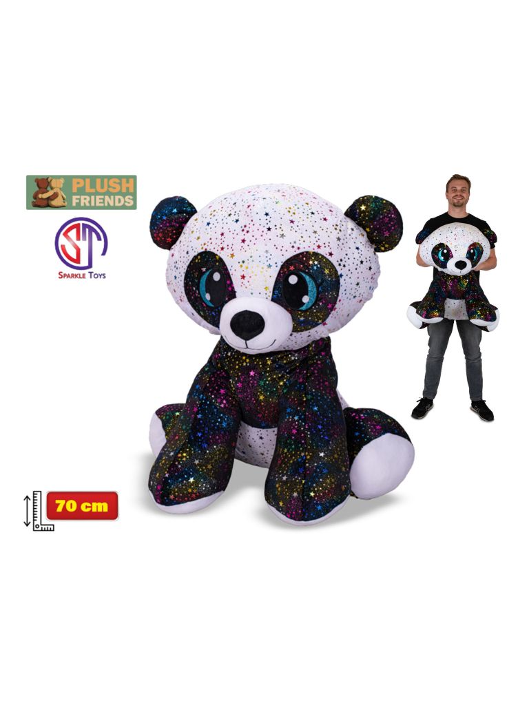 Plush Friends Star Sparkle panda plyšová 70cm sedící 0m+