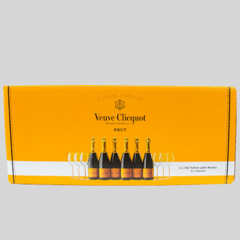 Dárkové balení Veuve Clicquot Brut 6x0,75 l 12% + 6 sklenic