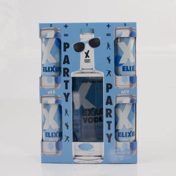 Exakt Mix-Box -1xExakt Vodka 0,7L 38%, 4 x elixir drink 0,25L, 1x sluneční brýle - 1