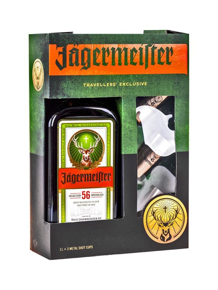 Sada 1x Jägermeister dárkové balení + 3 skleničky