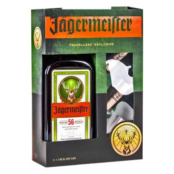 Sada 1x Jägermeister dárkové balení + 3 skleničky