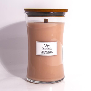 WoodWick Vanilla & Sea Salt glass large