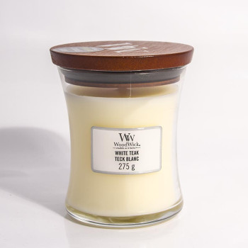 WoodWick White Teak glass medium - 1