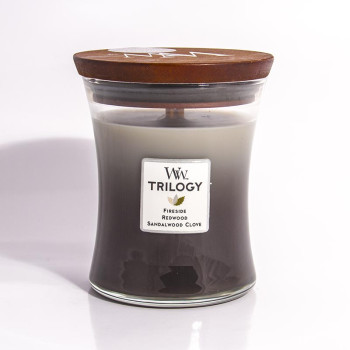 WoodWick Trilogy Fireside Redwood glass medium - 1