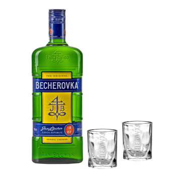 Dárkový set Becherovka Original 0,7 l 38% + 2 sklenice
