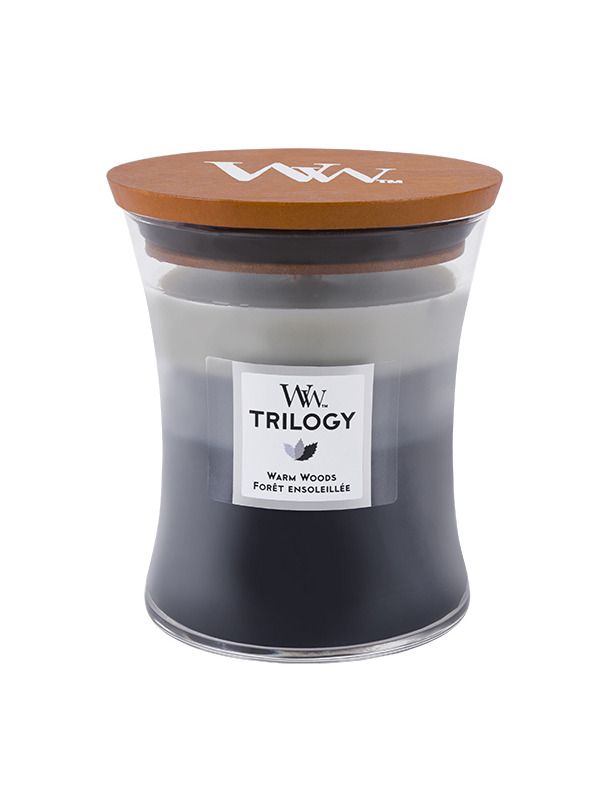 WoodWick Trilogy Warm Woods glass medium