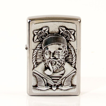 ZIPPO chrom gebürstet Plakette "Sailor" 20059220,154