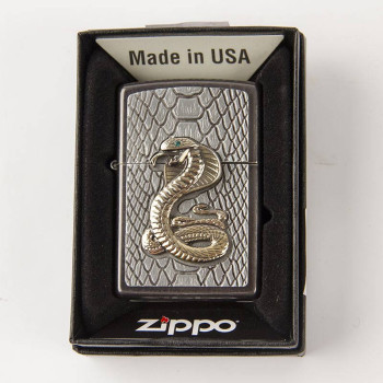 ZIPPO Grey Dusk Plakette "Cobra gold" 2005928 - 1