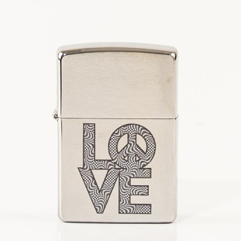 ZIPPO chrom gebürstet color "Love and Peace" 60004132 - 1