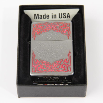 Zippo satin finish graviert color "Ornament Red" 60000905 - 1