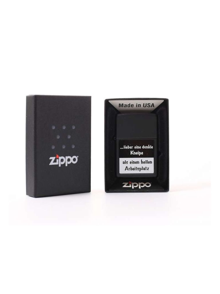 ZIPPO schwarz color "...lieber eine dunkle Kneipe" Eg