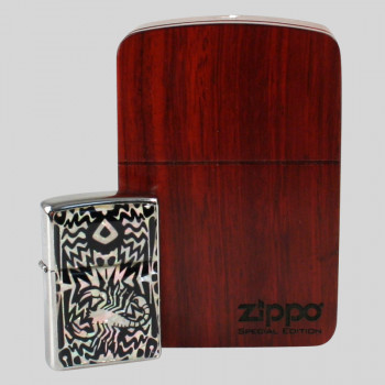 Zippo chrom poliert Perlmutt/Scorpion - 1