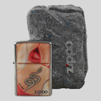 Zippo chrom gebürstet Stone Art-Snake - 1