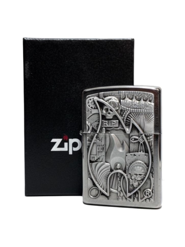 Zippo chrom geb. Emblem "Flame Various" 2005091