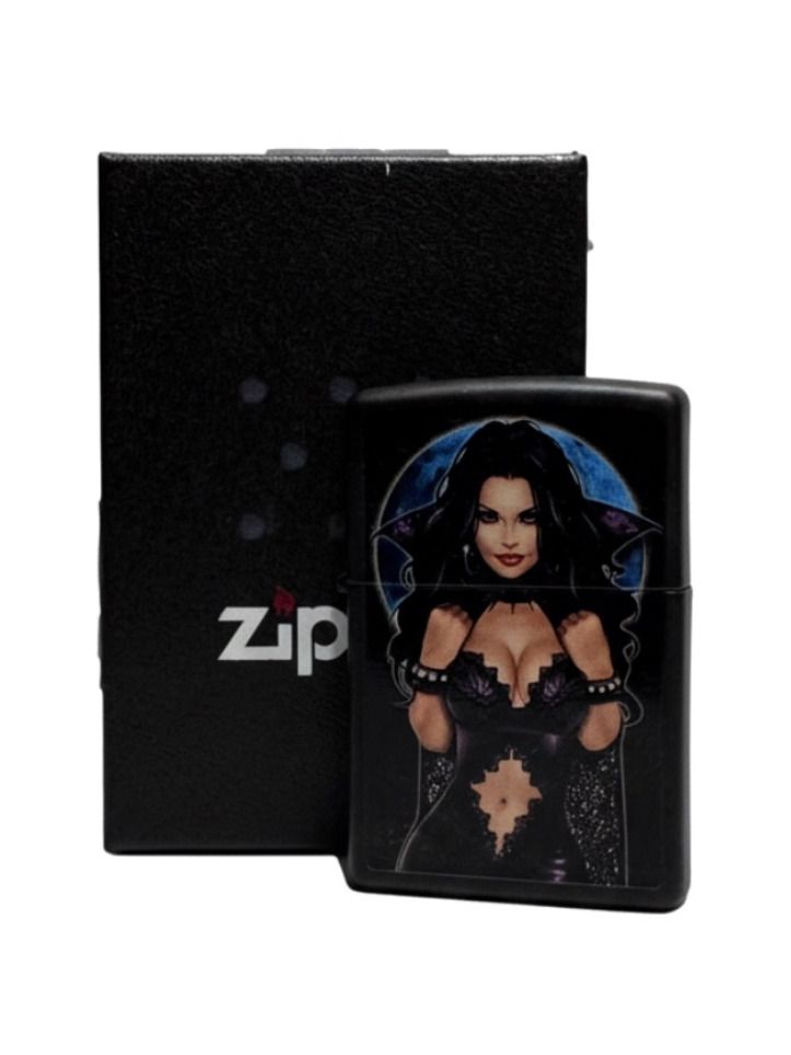 Zippo schwarz matt color "Girl Blue Moon" 60002729