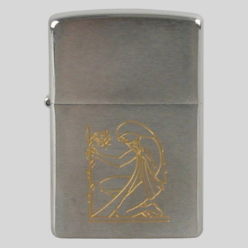 Zippo chrom gebürstet graviert Jungfrau