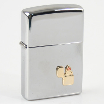 Zippo chrom poliert mit ZIPPO-Emblem 1310001 - 1