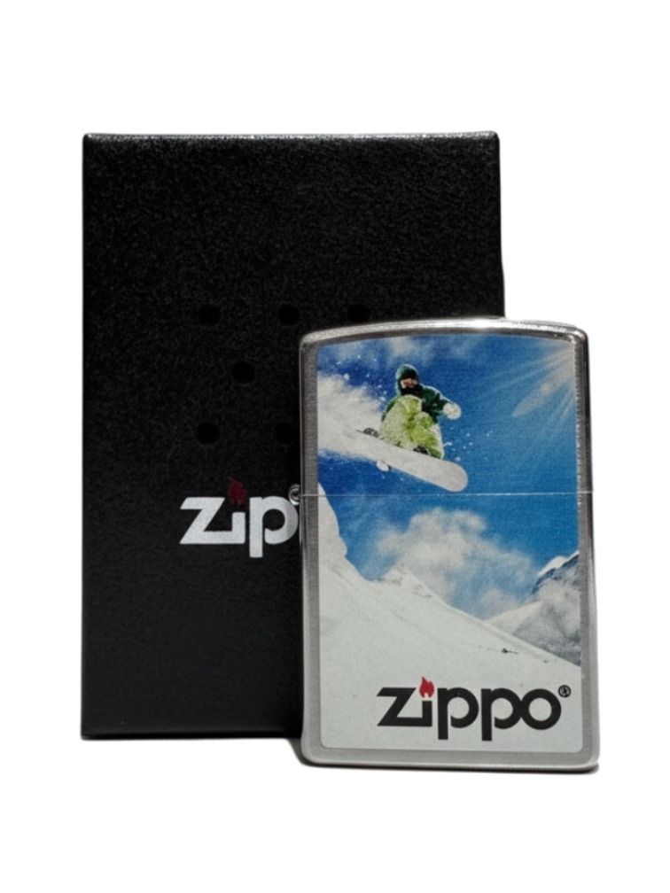 Zippo chrom gebürstet color "Snowboarder 2" 60000011