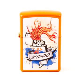 ZIPPO Neon Orange color"Zippo Grafic" 60004586 - 1