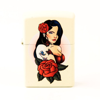 ZIPPO creme color "Pin Up Tattoo Girl Design" 60004397