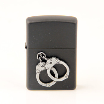 ZIPPO schwarz Emblem "Handcuffs/Handschellen" 2006320