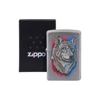 ZIPPO chrom gebürstet"Tatoo Wolf"60005714