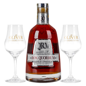 Quorhum 30Y Sistema Solera Aniversario 0,7 l 40% dárkové balení + 2 skleničky - 2