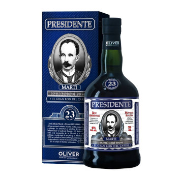 Presidente Marti 23Y Sistema Solera 0,7 l 40% dárkové balení + 2 skleničky - 2