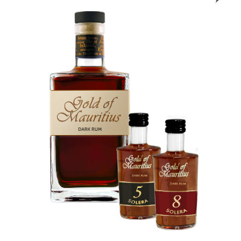 Gold of Mauritius Rum 0,7 l 40% + 5Y 0,05 l + 8Y 0,05 l dárkové balení - 2