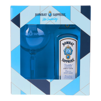 Bombay Sapphire 0,7l 40% + sklenička - 2