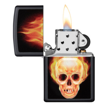 ZIPPO schwarz 3D-Druck "Flaming Skull" 60006132