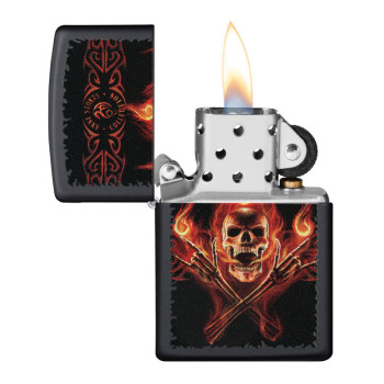 ZIPPO schwarz color "Anne Stoke Flaming Skull" 60006121 - 2