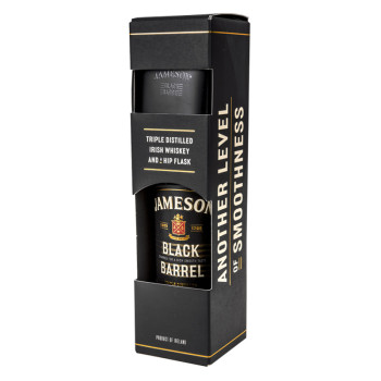 Jameson Black Barel 0,7l 40% dárkové balení s placatkou - 1